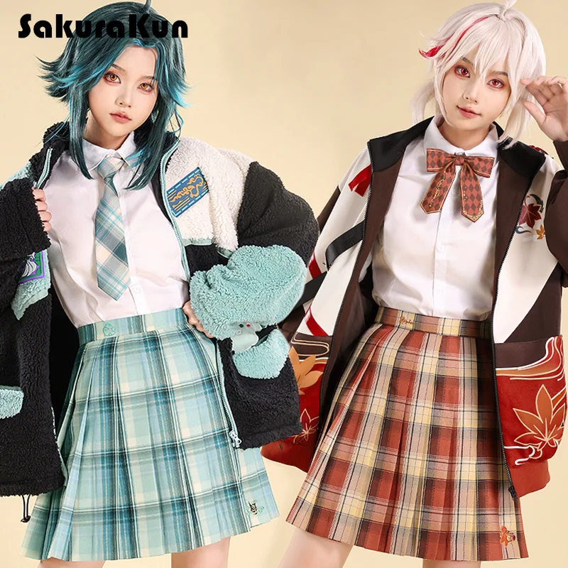 

Game Genshin Impact Role JK Skirt Xiao/Klee/Tartaglia/Kaedehara Kazuha Cosplay Dress Costume JK lolita College Style Suit