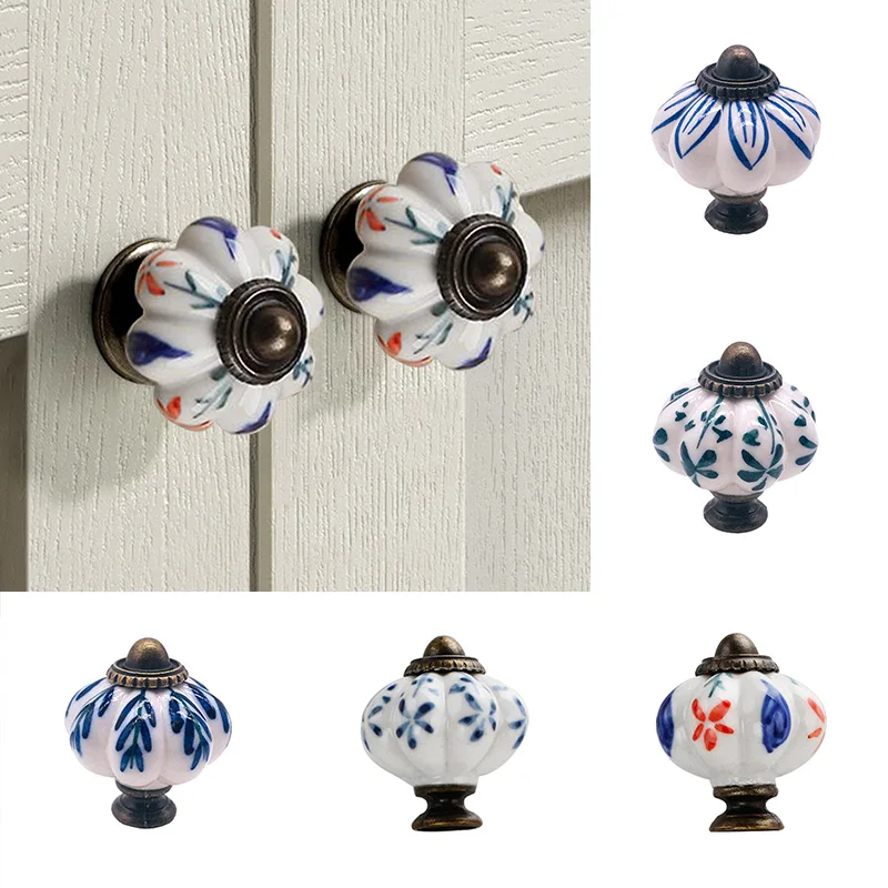 

1PC Furniture Hardware Cabinet Handle Drawer Pull Ceramic Kitchen Single Hole Knob Door Wardrobe