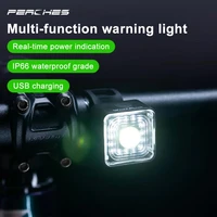 riding light bicycle safty warning light aluminum usb rechargeable led waterproof taillight square light bike accessories