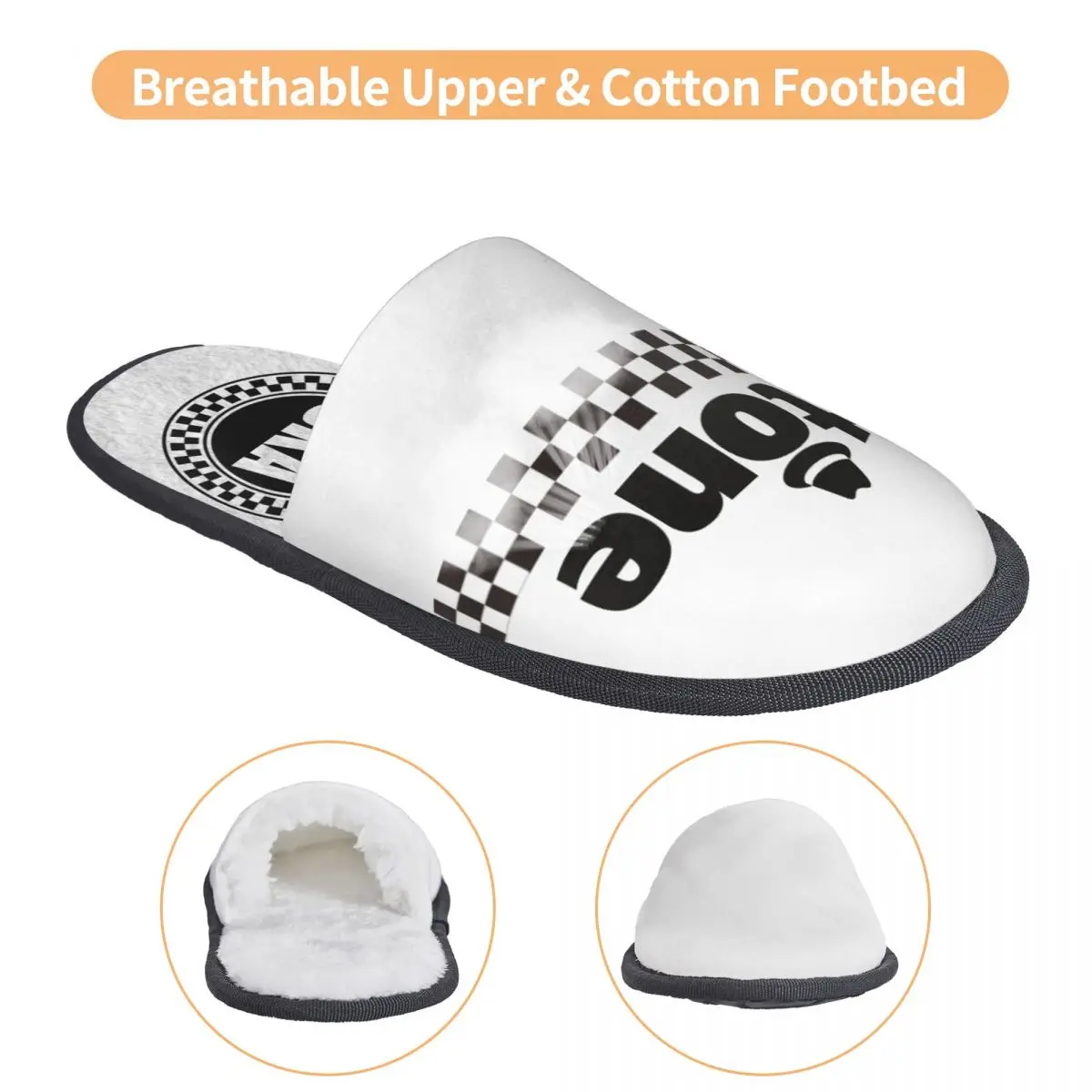 Тапочки домашние хлопчатобумажные с логотипом SKA-rock 2 тона