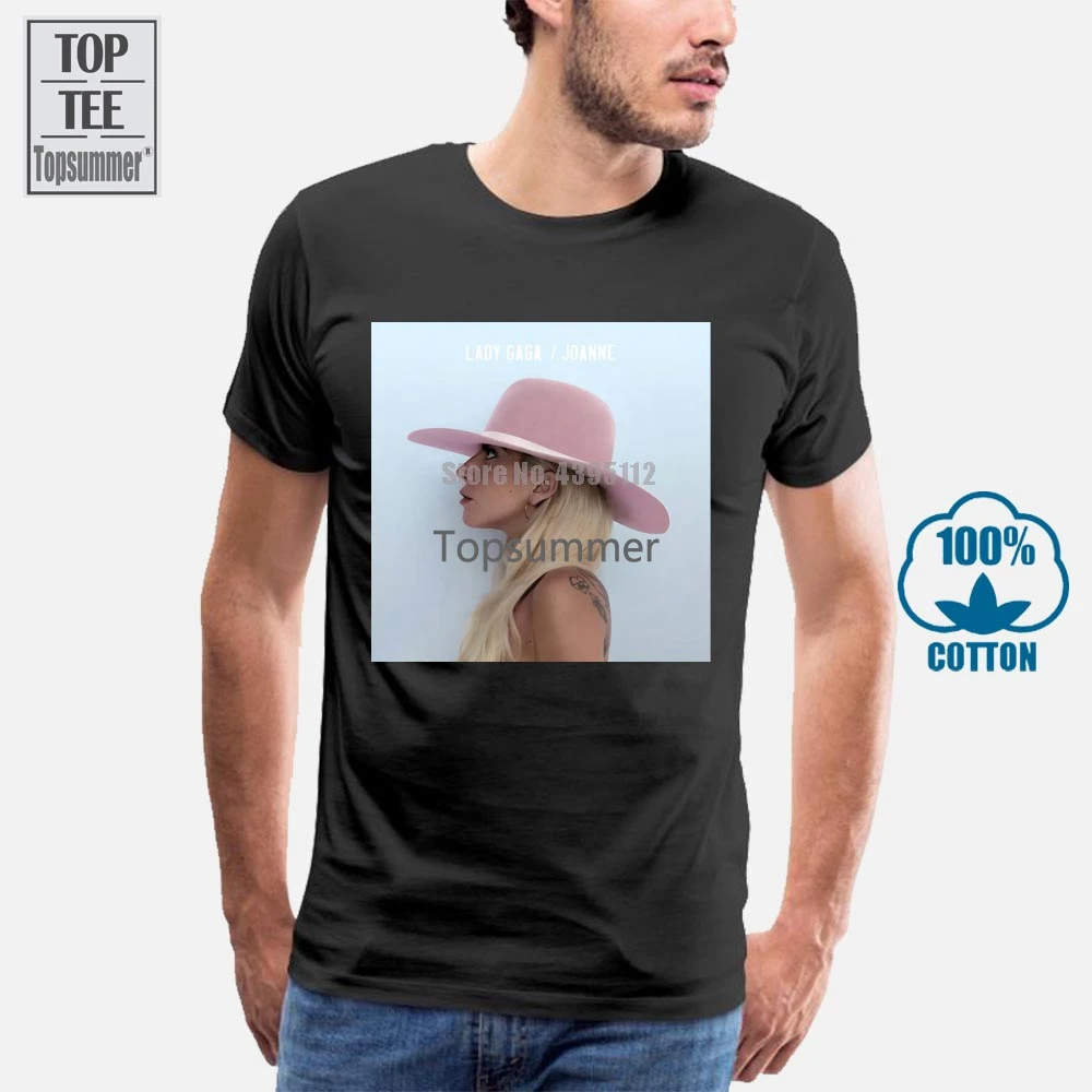 

Summer 2018 Plus Size Design Lady Gaga Joanne Album Cover Adult T Shirt Crew Neck Short Sleeve Mens T Shirts