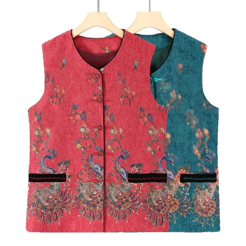 Женский осенний жилет среднего и пожилого возраста стильный с молоком чаем