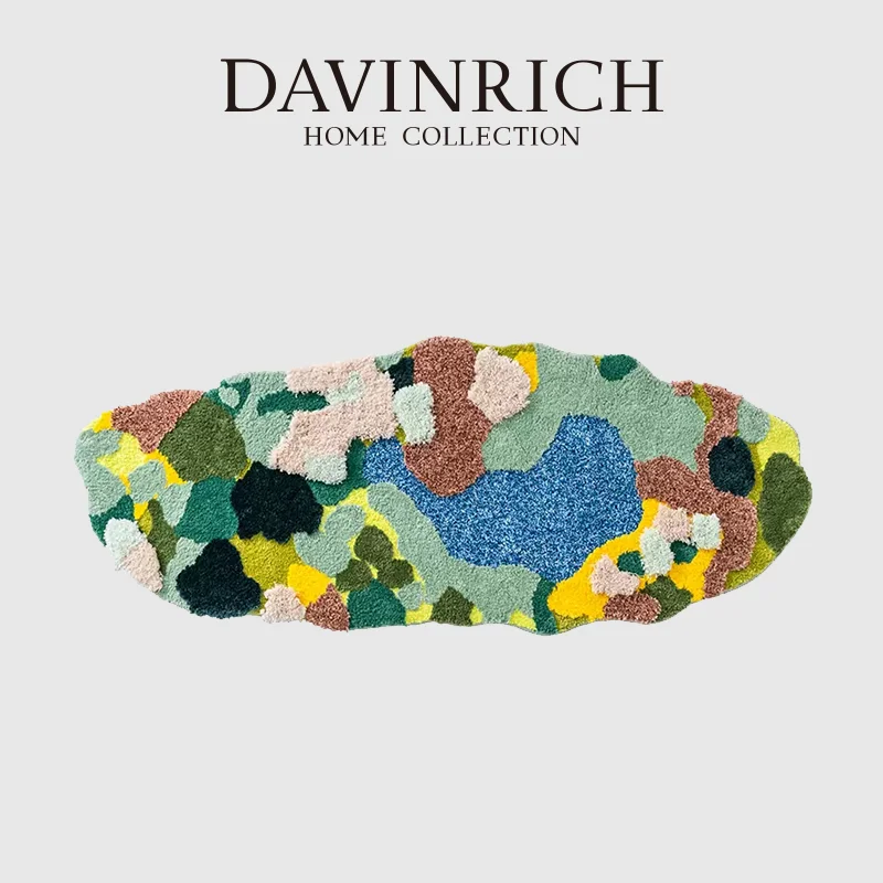 

DAVINRICH Сказочный остров, озеро, искусственное растение, необычный коврик, супермягкий ворсовый коврик 80x200 см для ванной, гостиной, балкона