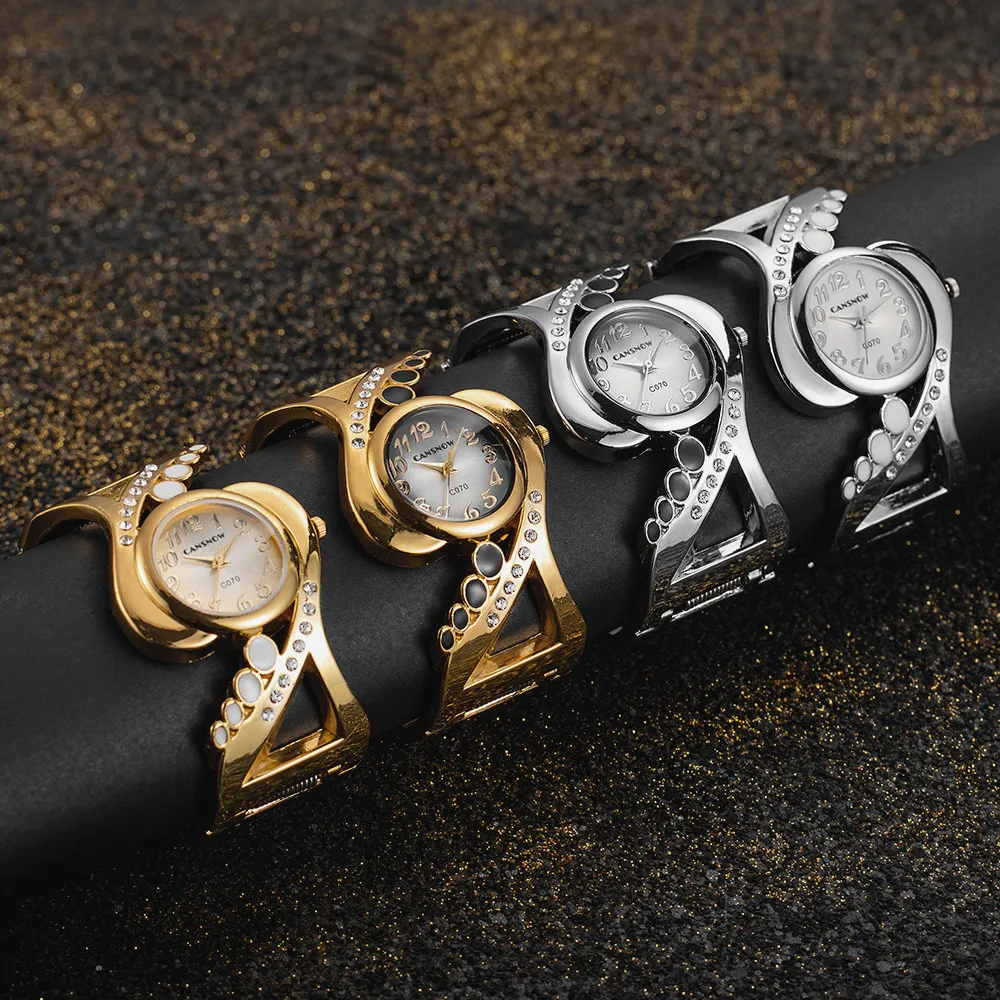 Фото Women Bangle Wristwatch Crystal Luxury Ladies Quartz Watches Woman Rhinestone Fashion Female Clock Eleagnt Women's Watch reloj №5