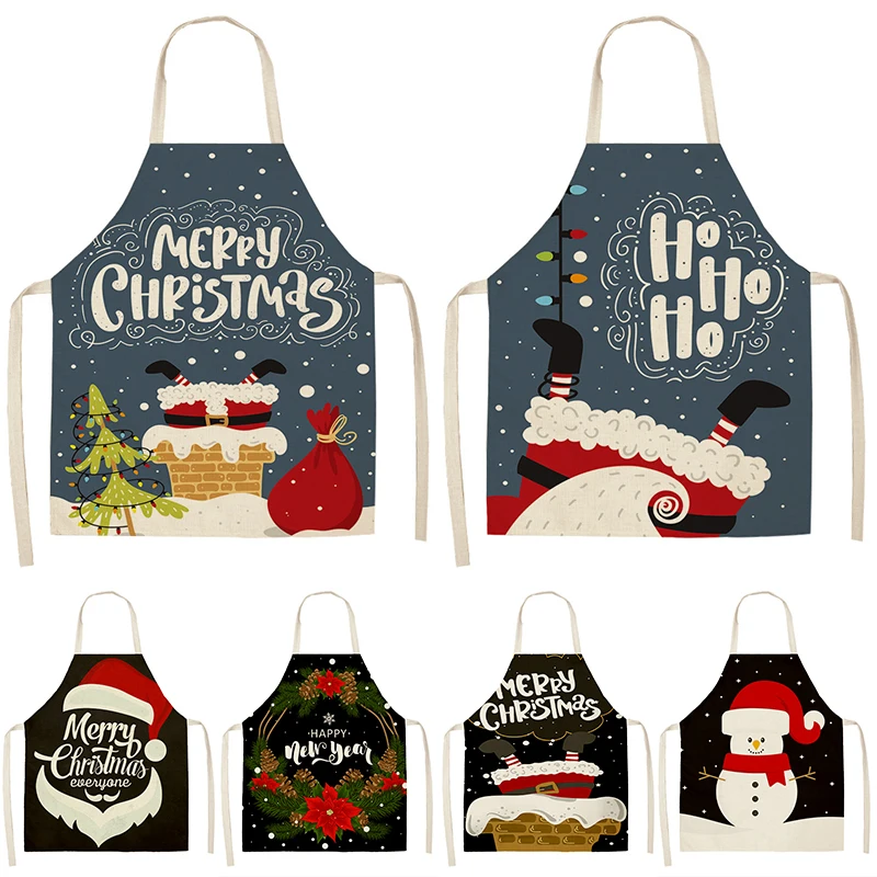 

Kitchen Aprons Baking Accessories Home Decor Christmas Decorations Santa Christmas Aprons Linen Ladies