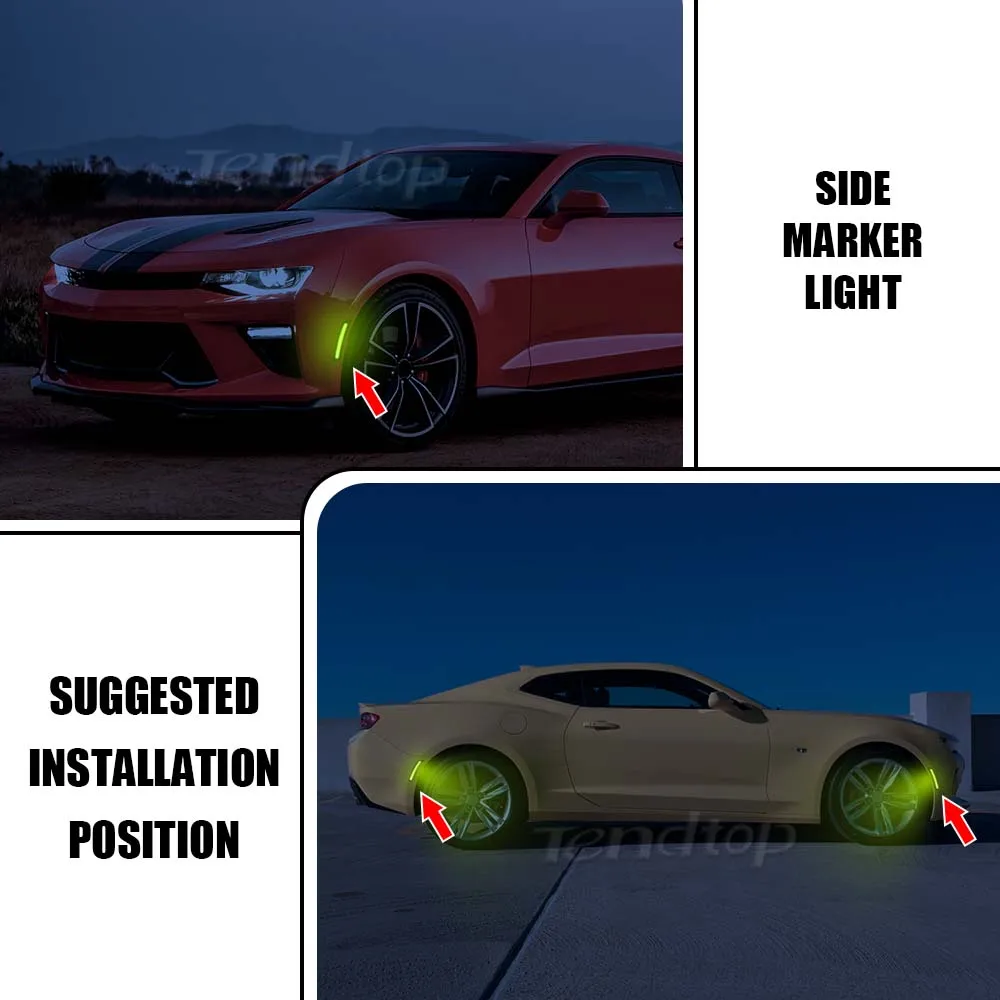 Для Chevrolet Chevy Camaro 2016 2017 2018 2019 2020 2021 2022 2023 дымчатые линзы спереди и сзади