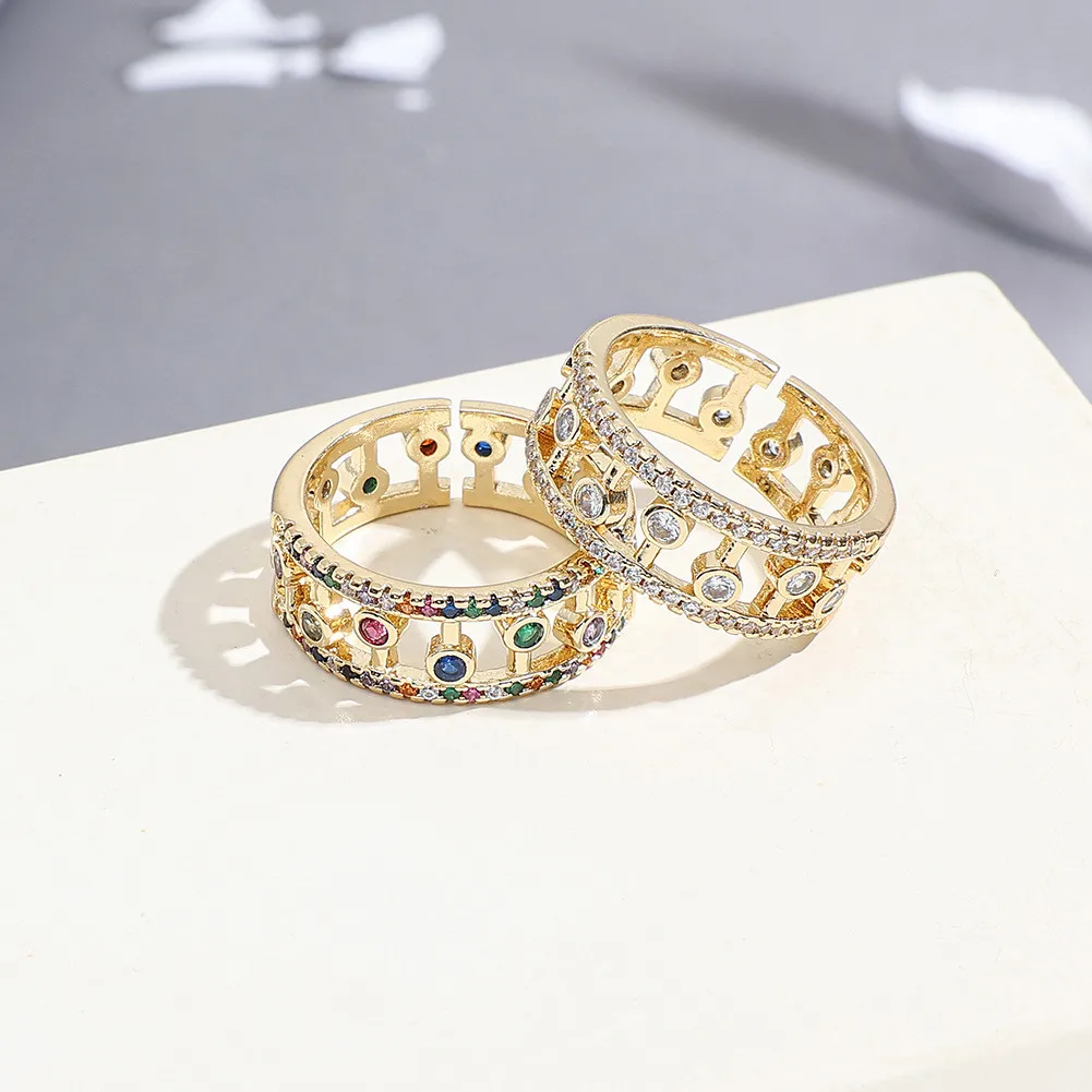 Новинка корейский тренд медное многоцветное циркониевое ажурное изменяемое