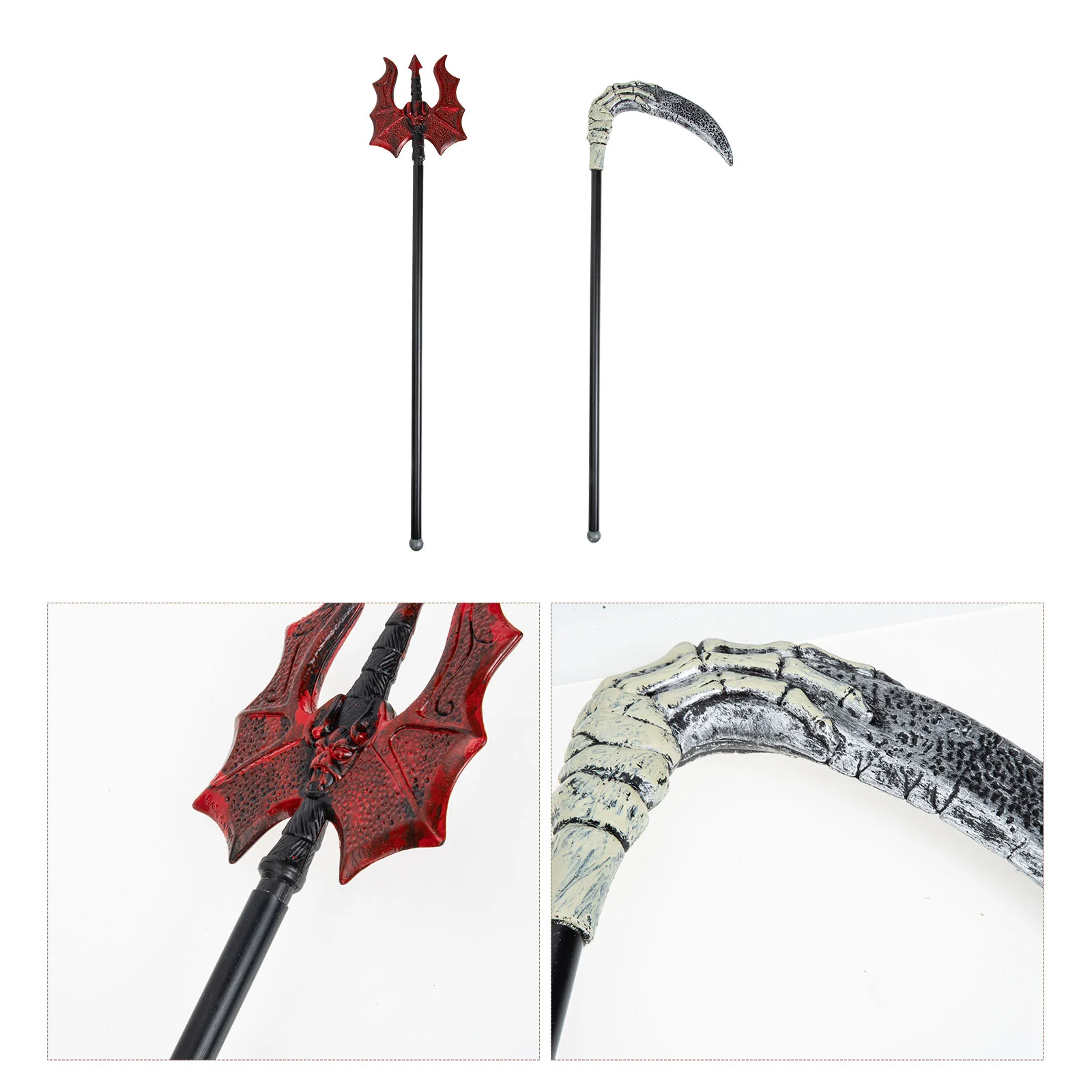 

Костюм дьявола Scythe, захватывающий жнец, реквизит, вилка для Хэллоуина, тройная игрушка, реквизит