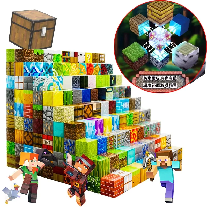 Minecraft Game Периферийные устройства Пластиковый рудный магнит Сборная игрушка