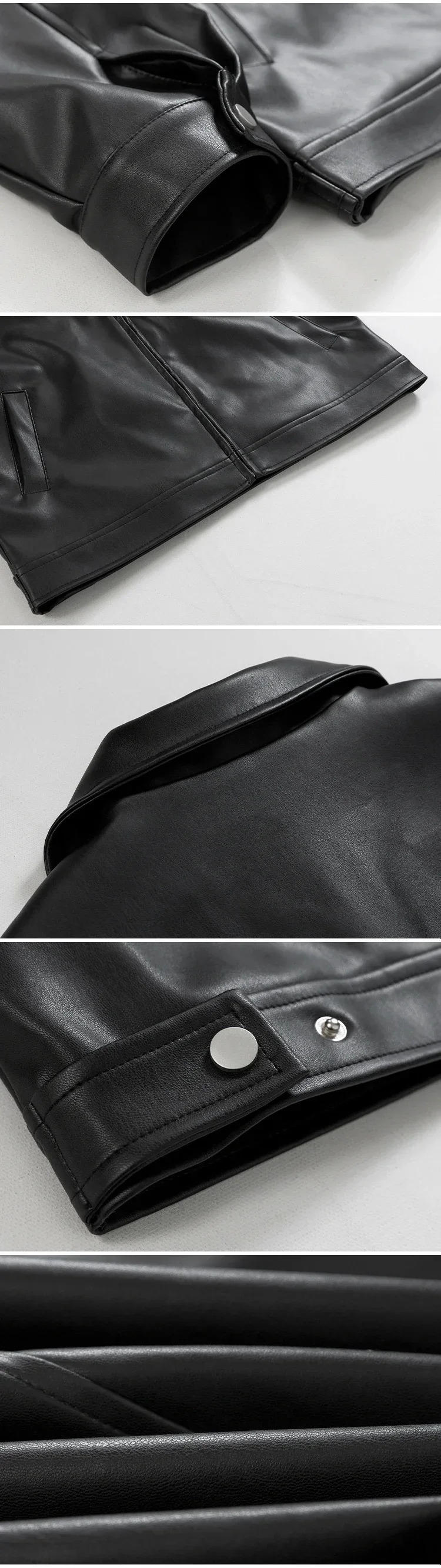 Мужское пальто из искусственной кожи мужская Свободная Повседневная Черная