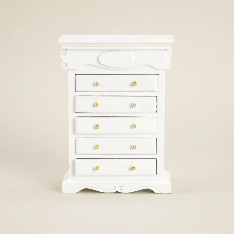 

1/12 Dollhouse Miniature Storage Cabinet Drawer Cabinet Model Furniture Accessories For Doll House Decor Kids Pretend Play Toys