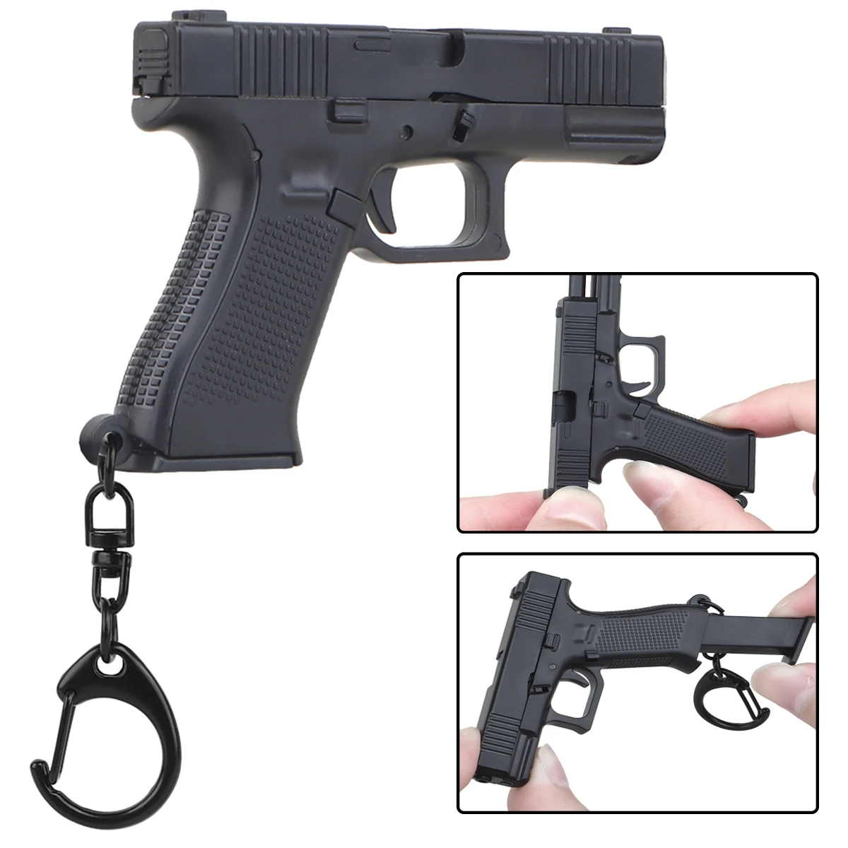 Брелок Тактический легкий в масштабе 1:4 кольцо для ключей форме пистолета с