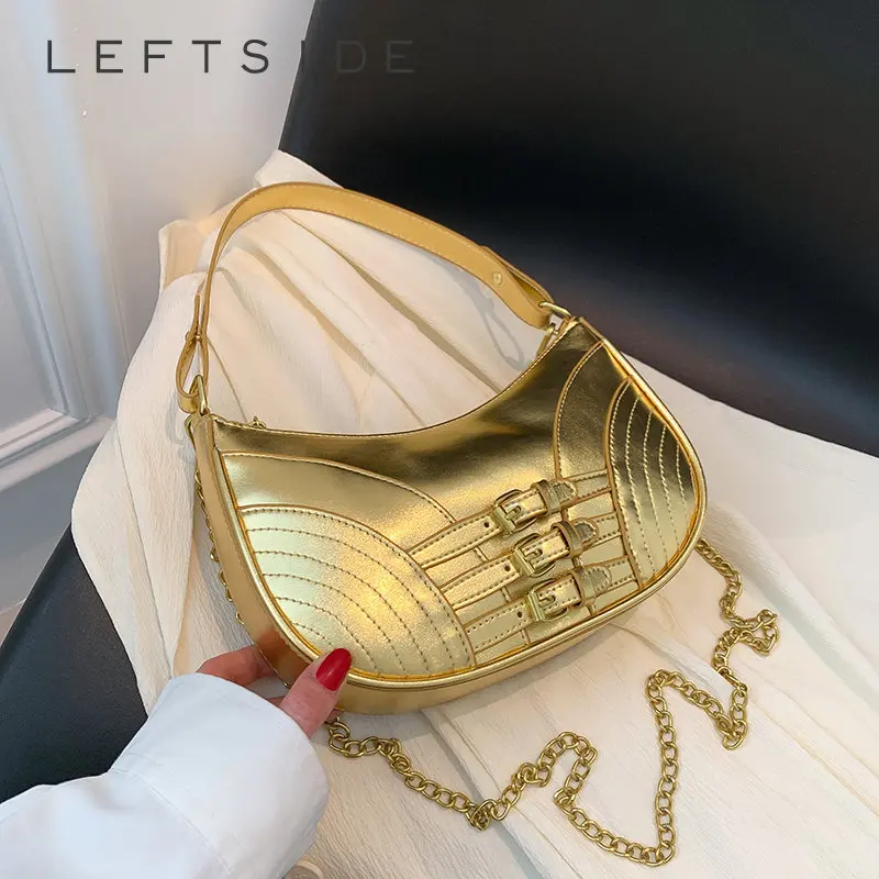 

Маленькие боковые сумки на плечо Y2K для женщин 2023, дизайнерские Роскошные модные сумки, трендовая кожаная женская сумка через плечо с цепочкой