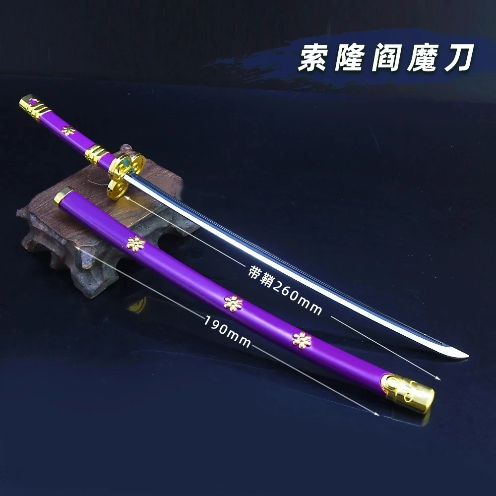 

One Piece Roronoa Zoro Yamato Ame No Habakiri Autumn Water 25Cm Metal Weapon Model With Scabbard Katana Anime Prop Teen Toy Gift