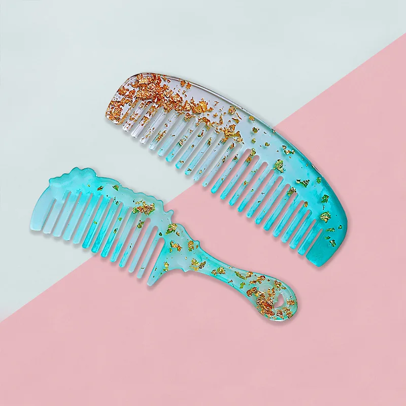 4 Pcs Comb Mold DIY Resin Epoxy Jewelry Making Crafting Polymer Silicone Mold Creative DIY Handicraft Comb Decoration Tool Gift