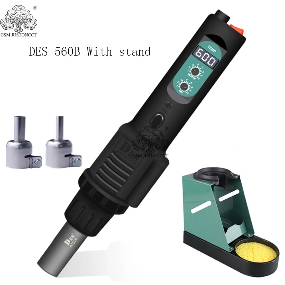 

DES 560B / DES 560C Portable Hot Air Digital Display Temperature Adjustable Gun IC Dismantling and Welding Platform