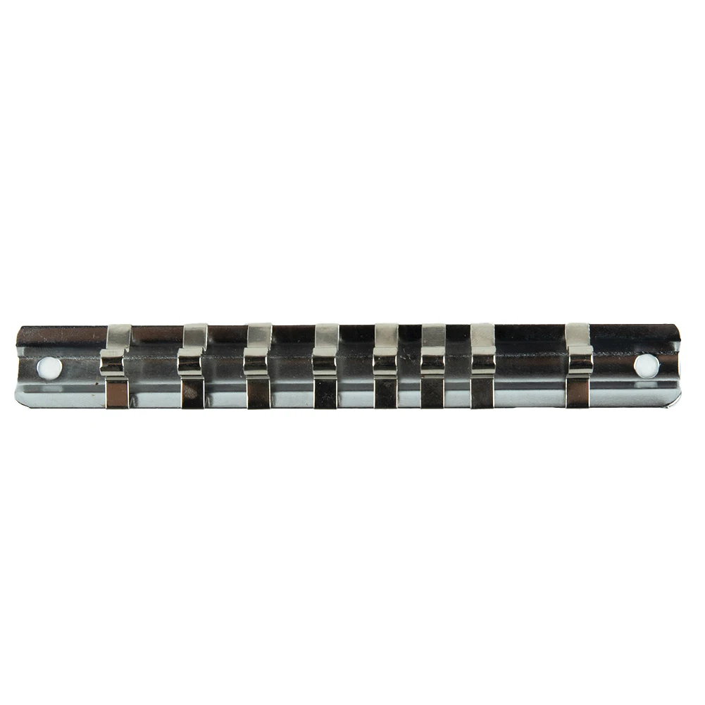 

Socket Rack Holder 1/4 3/8 1/2inch With 8 Clips On Rail Tool Organizer Storage For Garage Workshop Manual Tool Accessories