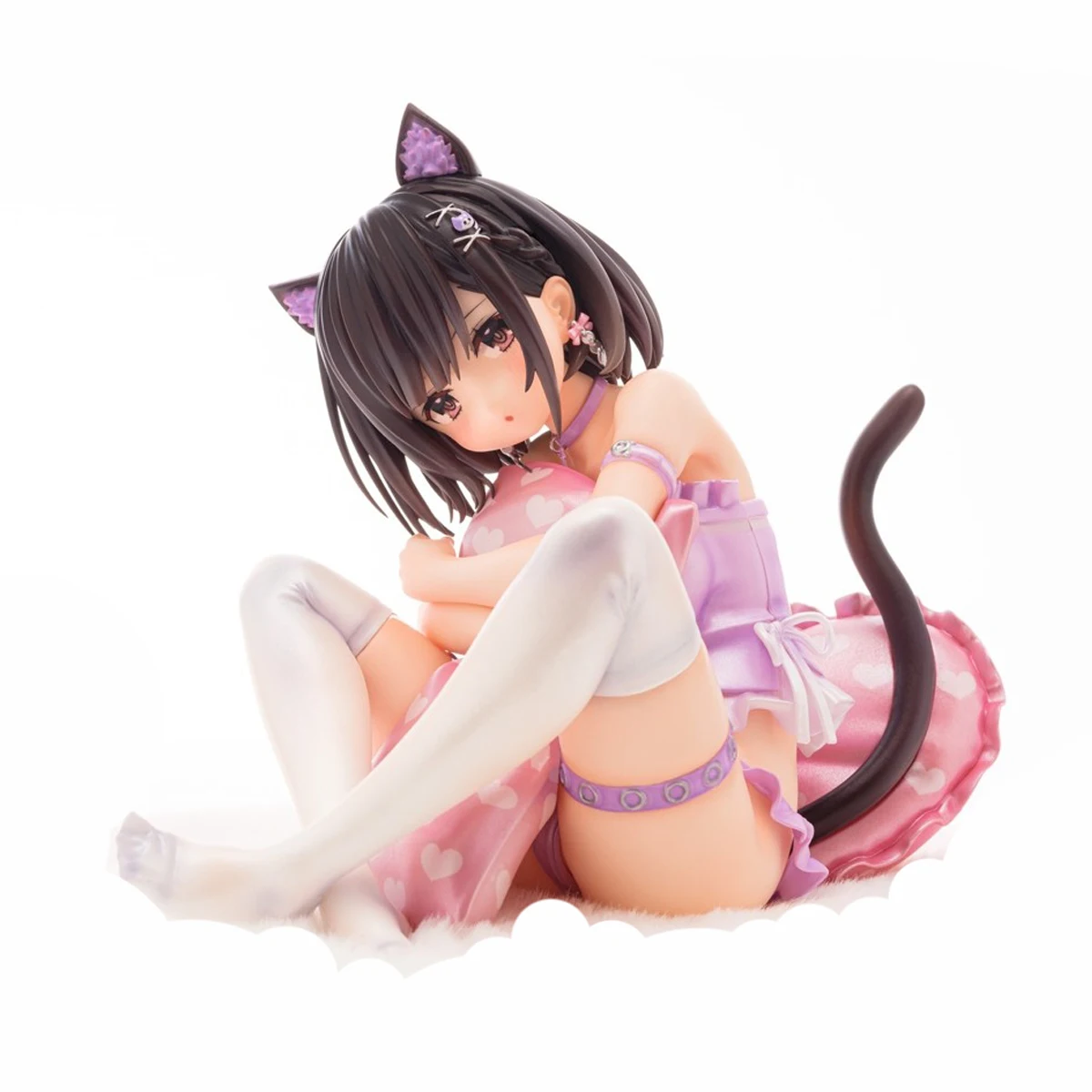

14CM Anime Figure Ayaka sauce Sexy Pajamas Cat Ear Tail Kneeling Model Dolls Toy Gift Collect Boxed Ornament PVC Material