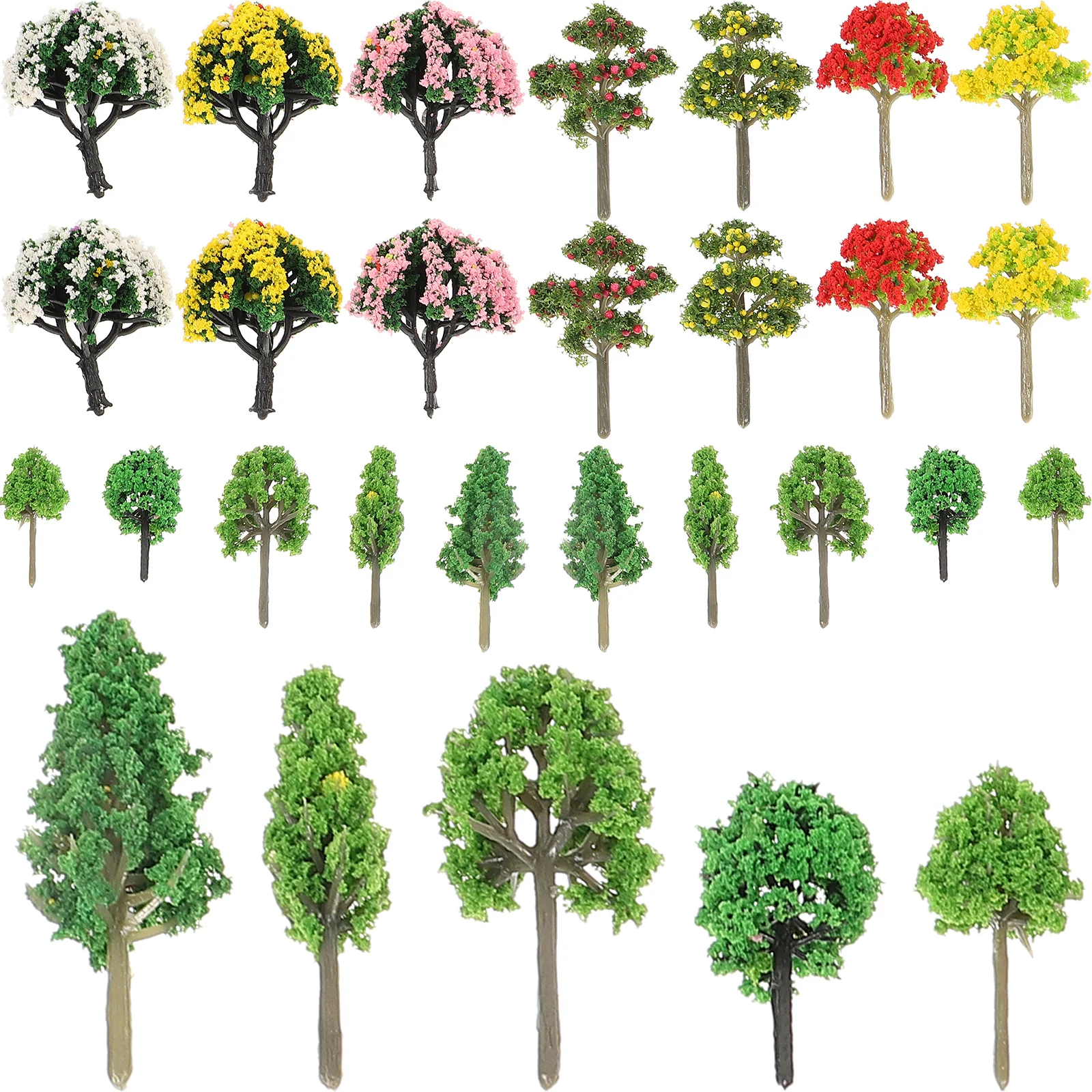 

60 Pcs Artificial Plants Ornaments Landscape Model Tree Material Architectural Realistic Trees Plastic Mini Fake