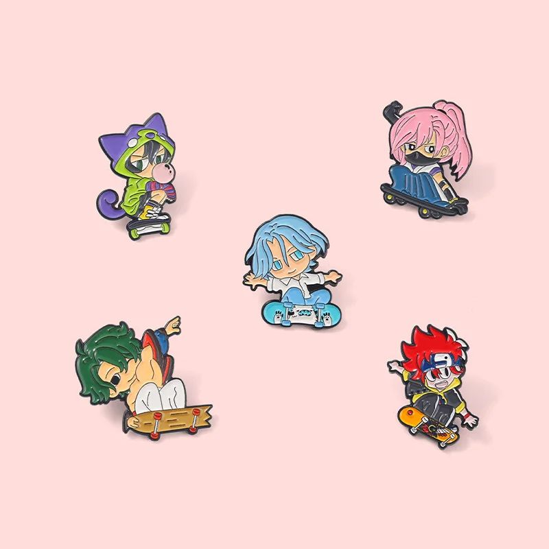 

Anime Pins Cartoon skate prince Brooch Metal Enamel Badge Pin Backpack Hat Lapel Badge Men Women Fashion Jewelry Gifts