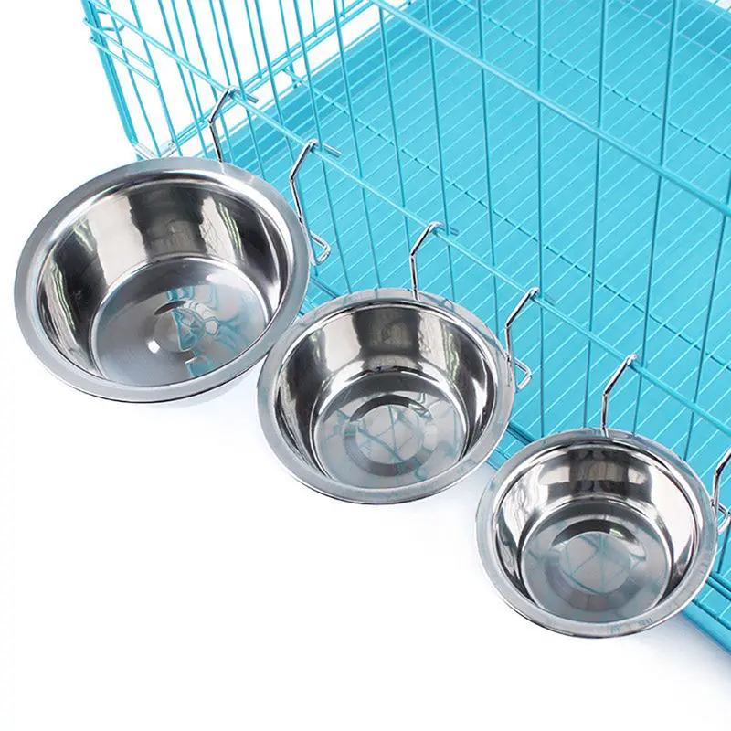 

Подвесная миска для собак, стационарная миска из нержавеющей стали для собак, прочная кормушка для щенков и котят, контейнер для воды и еды