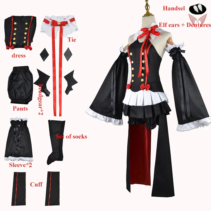 

Костюм для косплея из аниме «сераф из Конца Owari no Seraph Krul Tepes», полный комплект, парик, платье, наряд