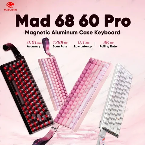 MADLIONS Mad60/68 HE Mad 60/68 PRO Механическая клавиатура Магнитный переключатель Проводная горячая замена Индивидуальная игровая клавиатура ПК Геймер Доступ