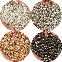 34681012mm round spacer beads ccb gold silver color smooth loose ball beads for bracelet diy jewelry making accessories