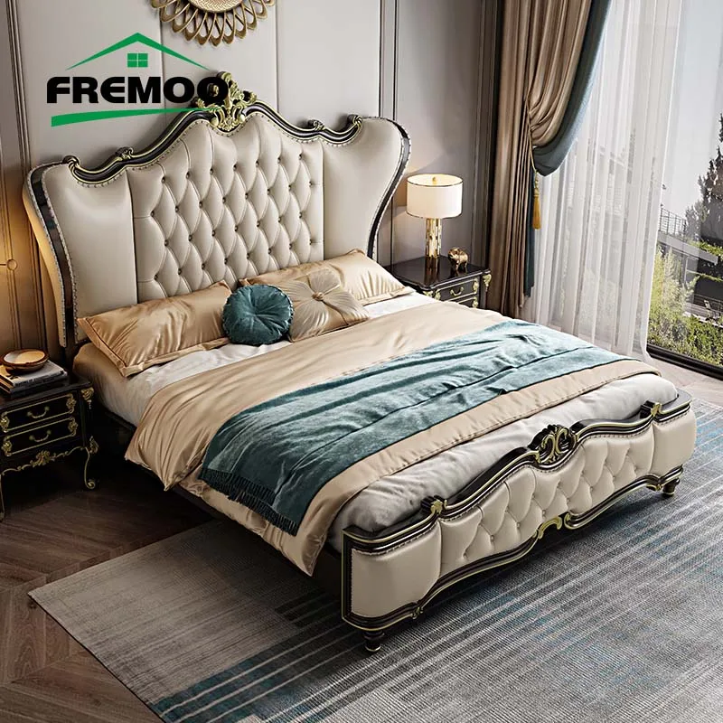 

Nordic Style American Style Solid Wood Bed with Soft Metress High Quality Furniture for Bedroom Luxury Lit 2 Personnes