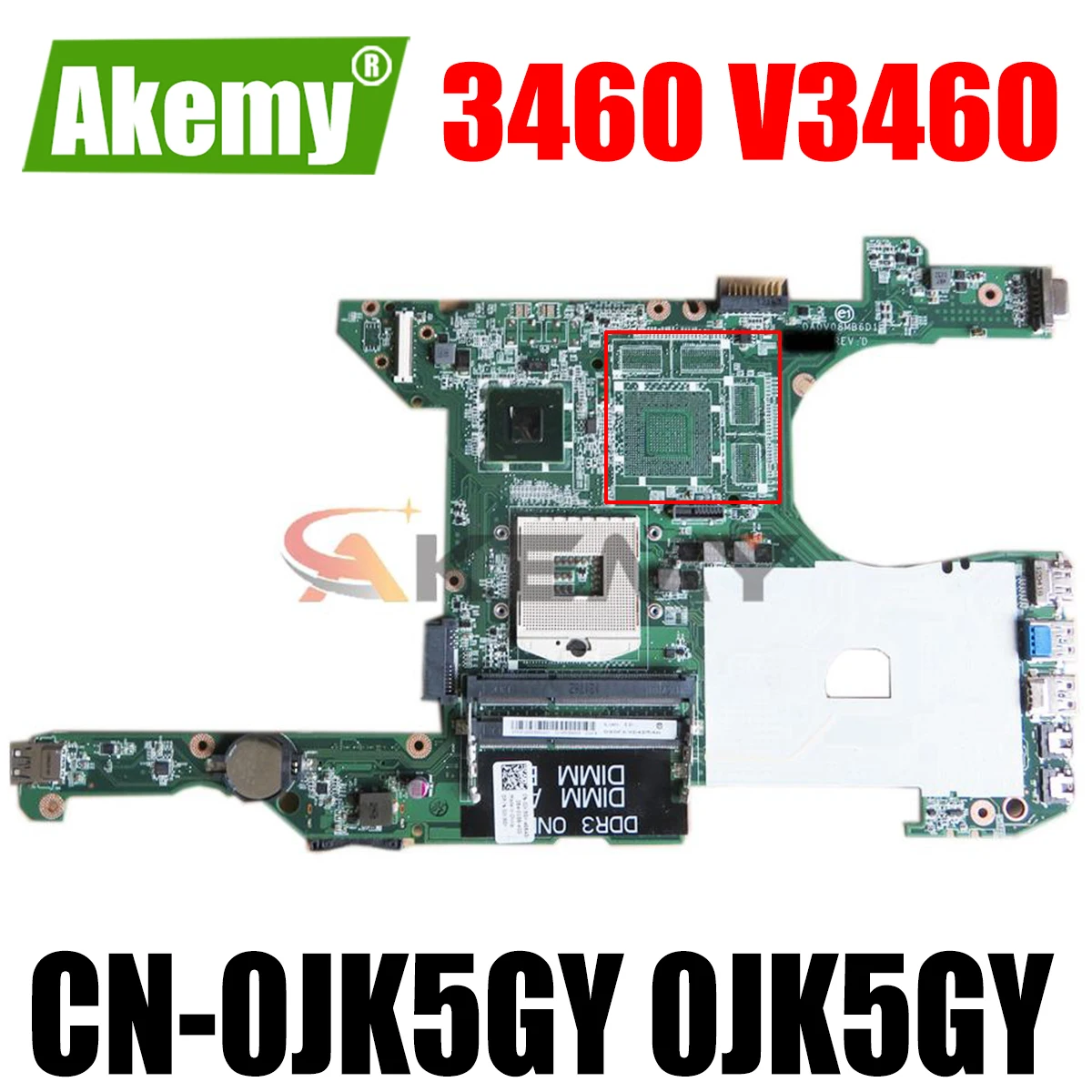 

CN-0JK5GY для DELL Vostro 3460 V3460 PGA 989 Материнская плата ноутбука DA0V08MB6D4 DA0V08MB6D1 материнская плата DIS или UMA