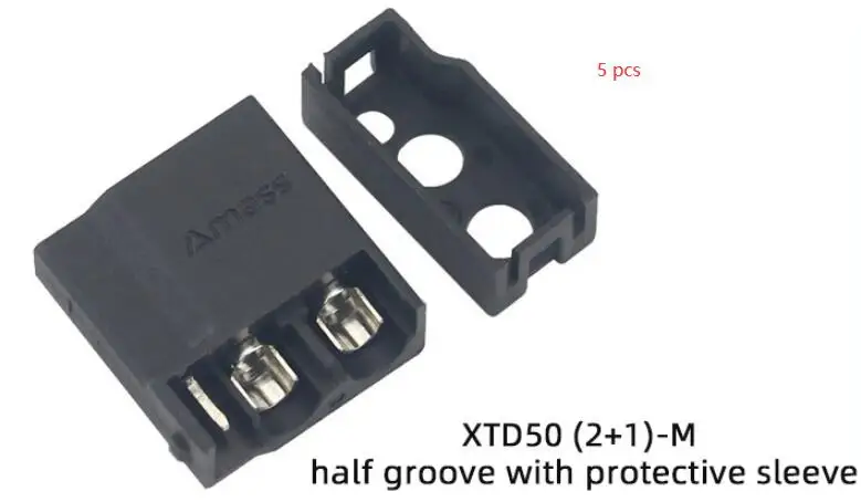 

5-10pcs Amass XTD50(2+1) Male/Female Pairs/XTD50(2+1)PB-M Male Connector Model Aircraft Battery Signal Connection Plug 45A/12#