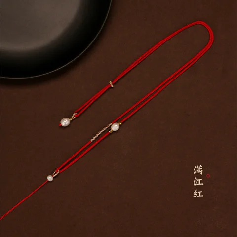 Плетеное ожерелье из натурального жемчуга EPIPHANY