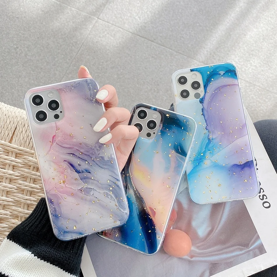 

Funda Coque for iphone 13 11 12 pro max Phone Case Watercolor for iphone X XS MAX 7 8 plus SE 2020 Case Clear Shockproof Cover