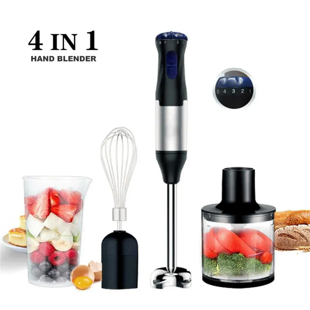 

Electric Four Pieces Home 1000W Big Power Cooking Machine Handheld Whisk Crush Rod Grinding Cup Meat Grinder Bowl Juicer