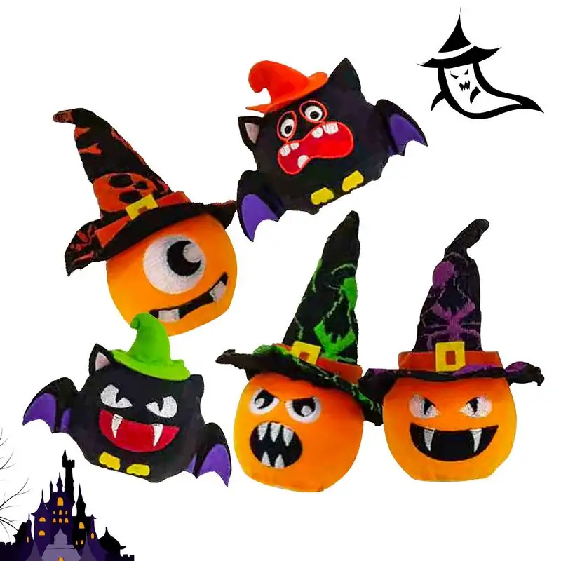 

Lighted Up Pumpkin Decor Witch Hat Pumpkin Halloween Decorations With LED Lights 5 PCS Scary Halloween Decorations For Home Door