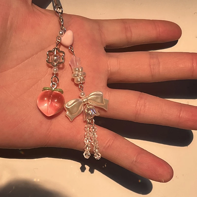 Милый сладкий персиковый подвеска-подвеска из бисера для телефона CCD камера