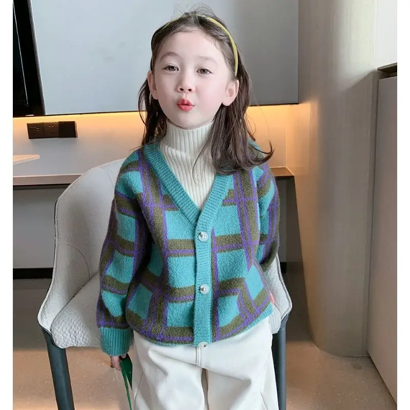

Girls' Winter Clothing Sweater New Children's Thickened Pullover Sweater Baby Half Turtleneck Bottoming Shirt Fake Two-Piece Top