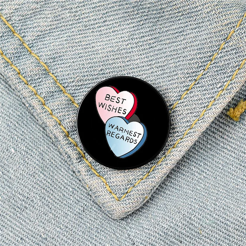 

Best Wishes Warmest Regards Pin Custom Funny Brooches Shirt Lapel Bag Cute Badge Cartoon enamel pins for Lover Girl Friends
