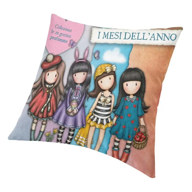 Кукла Санторо Gorjuss наволочка для дивана гостиной мультяшная девушка квадратная