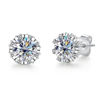 1 carat 6 5mm d color moissanite stud earrings for women top quality 100 925 sterling silver sparkling wedding jewelry