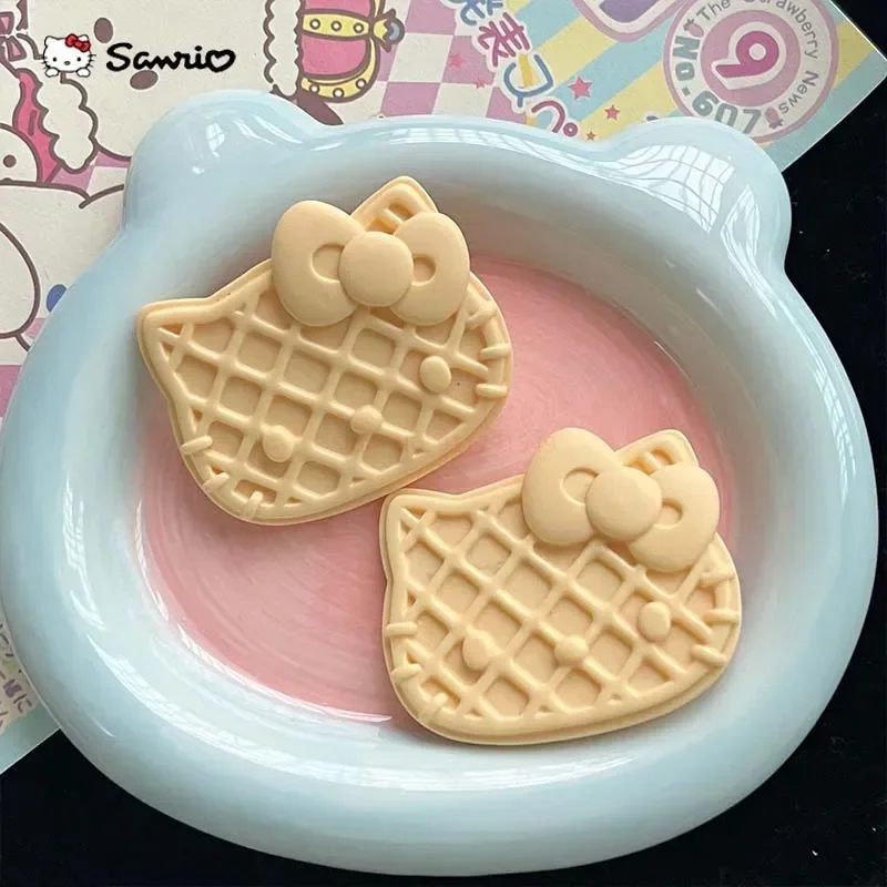 Новинка 2024 креативные милые вафли Hello Kitty с едой заколка для волос веселая Визитка