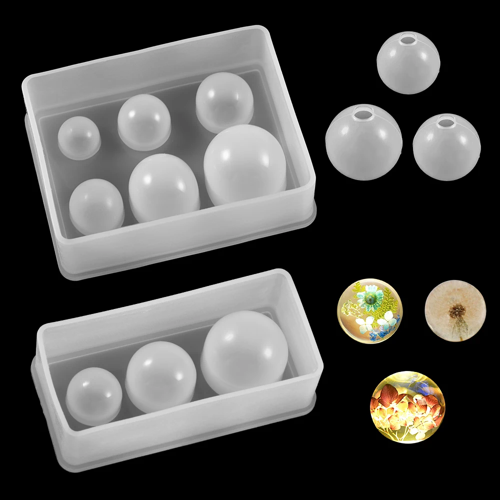 Sphere Planet-moldes de resina epoxi para fabricación de joyas, moldes de fundición de silicona de tamaño mixto, accesorios para manualidades