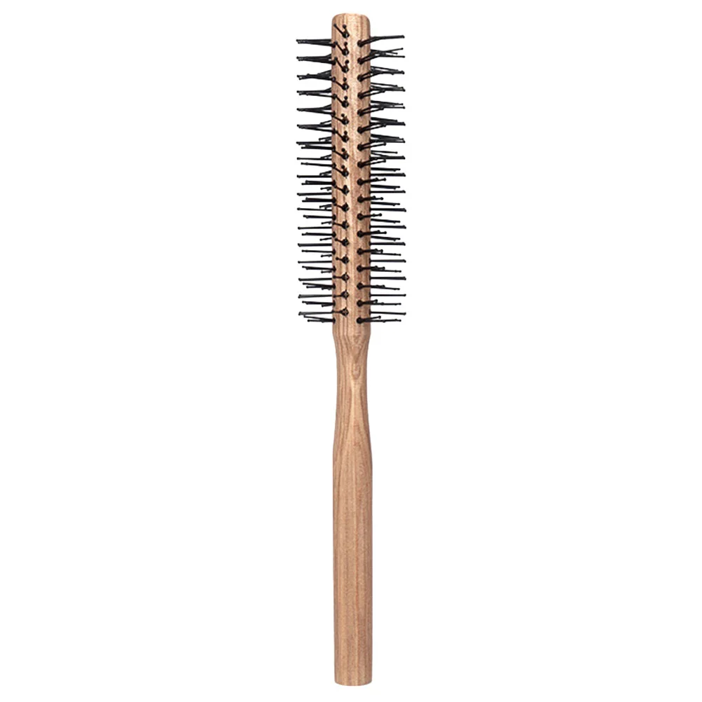 

Solid Wood Mini Curling Comb Hairbrush Curly Nylon Wool Hairbrushes Women Blow Drying