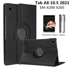 Вращающийся на 360 градусов чехол для Samsung Galaxy Tab A8 10,5 2021, Магнитный чехол для Samsung Tab A8 2021, зеркальный Чехол + пленка для ручки