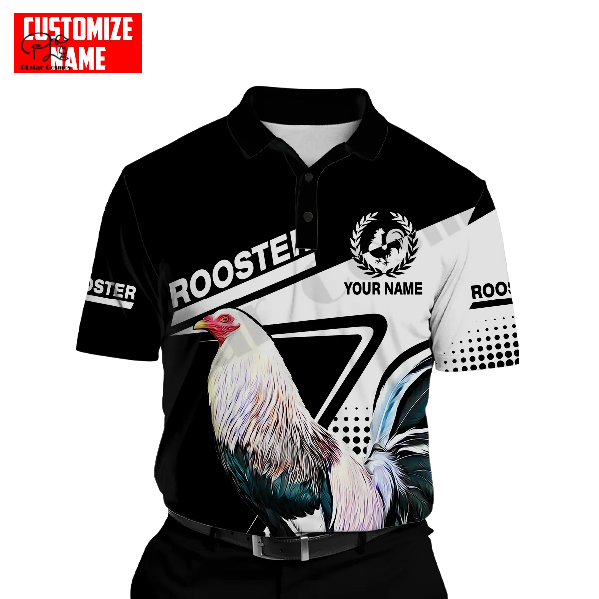 PLstarCosmos 3DPrint Newest Rooster Custom Name Lover Hot Polo Shirt Funny Harajuku Streetwear Sleeveless Tees Fitness Unisex -1
