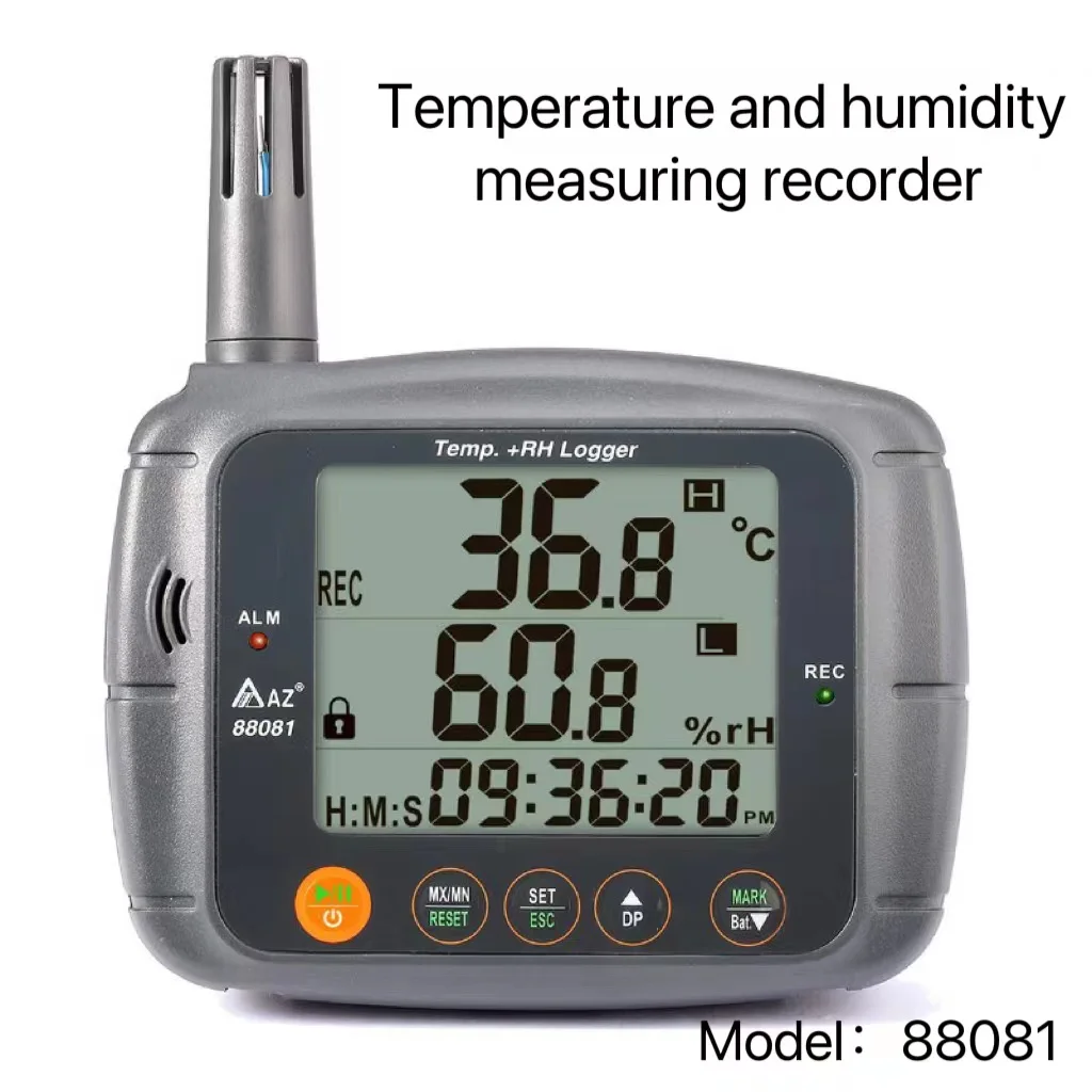 AZ88081 Настенный гигрограф Настольный высокоточный с большим экраном Мониторинг