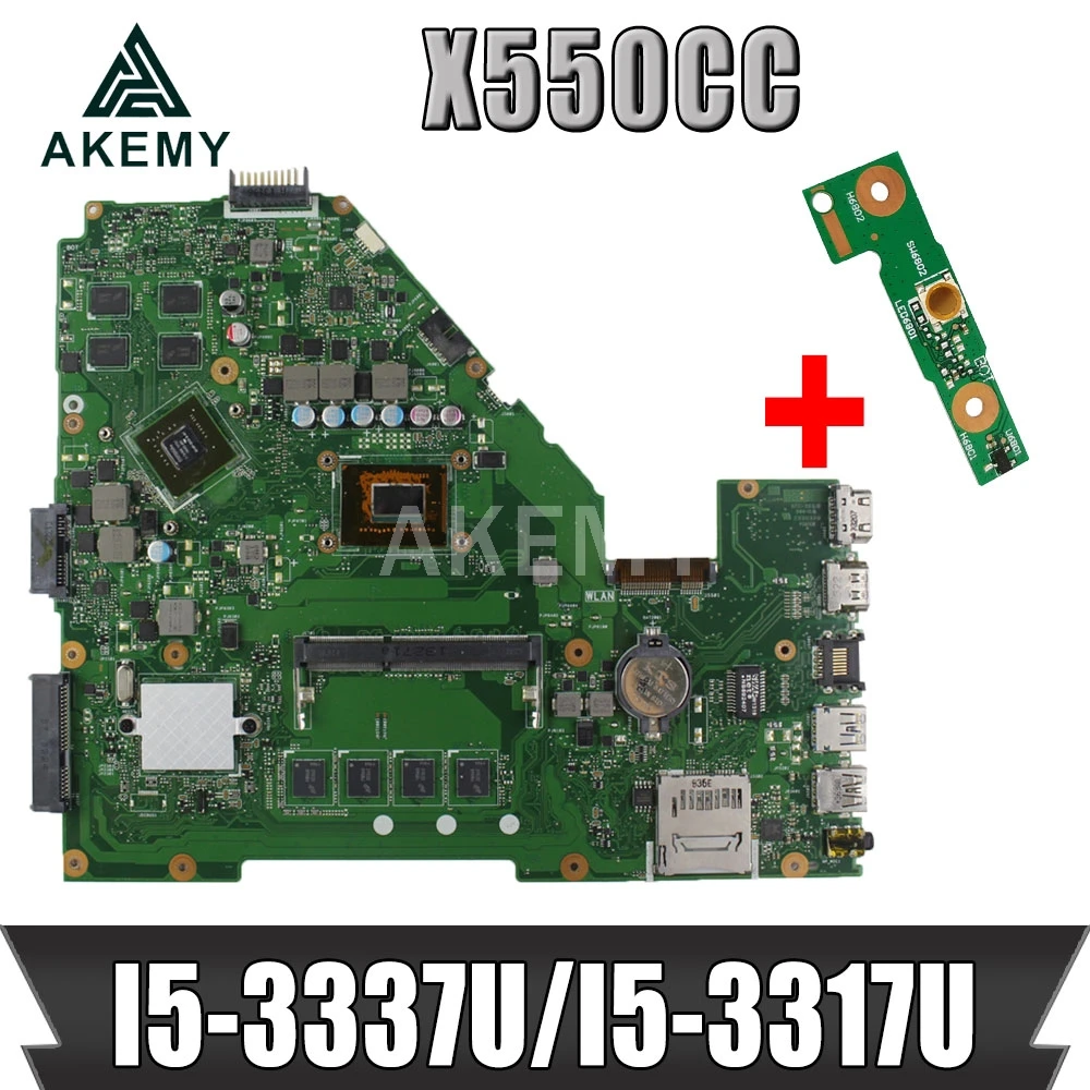 

Материнская плата Akemy X550CC X550VB для ноутбука Asus A550C X550CL R510C, протестированная оригинальная материнская плата 4G ОЗУ, Φ/I5-3317U CPU GT720M