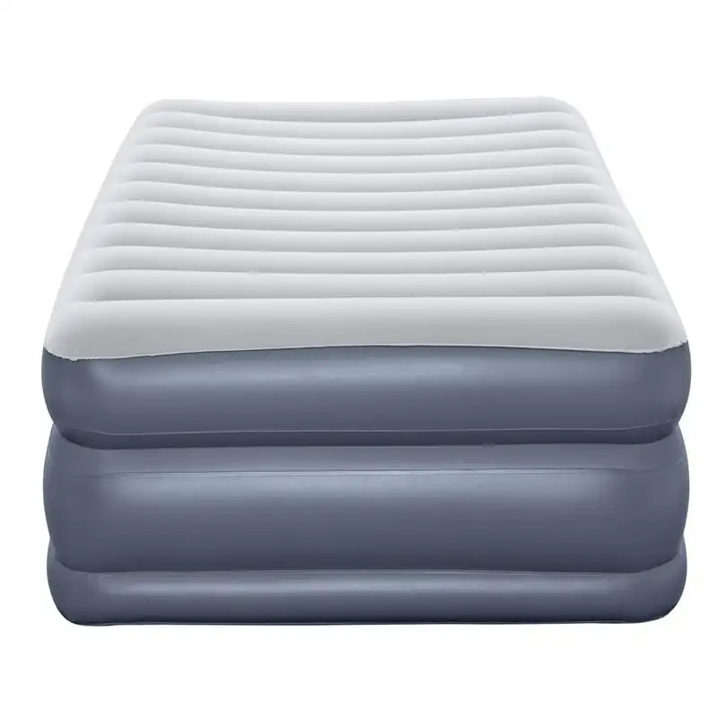 

QuadComfort 18in Air Mattress Antimicrobial Coating with Built-in AC Pump, Queen Camp sleep pad double inflatable Blow up mattre