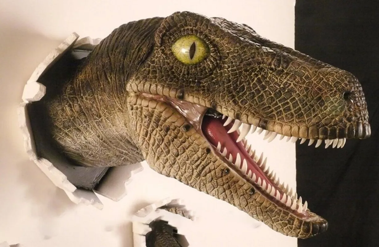 Новый В динозавре украшения для стен Велоцираптор 3 шт. костюм орнамент из смолы