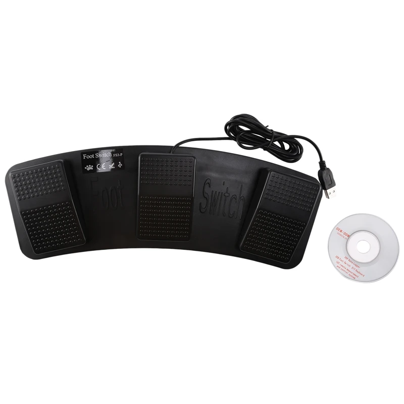 

Fs3-P Usb Triple Foot Switch Pedal Control Keyboard Mouse 3 Pedals Simulate Any Key On Keyboard Combination Key Hid Usb Switch